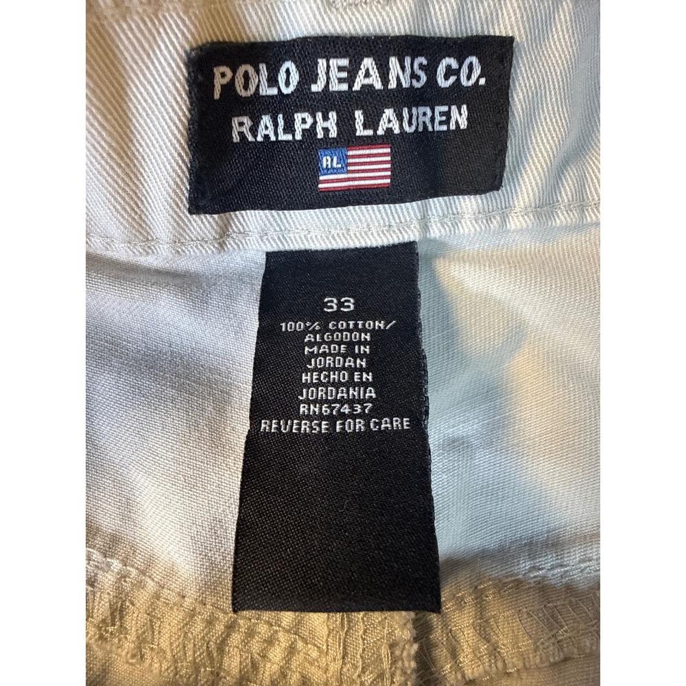 Polo Jeans Co Ralph Lauren Mens 33x33 Off White Straight Leg Cotton Pants - Picture 3 of 14